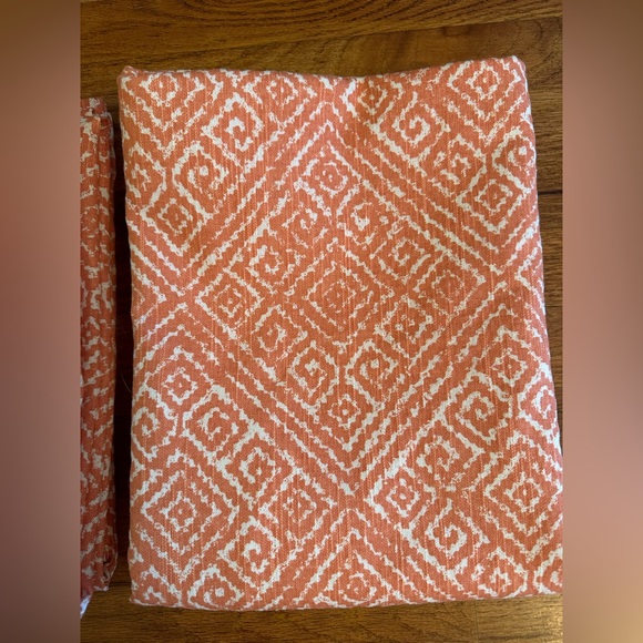 Threshold 2 Curtain Panels Orange Abstract Triangles Mod 52x84 - Picture 5 of 8